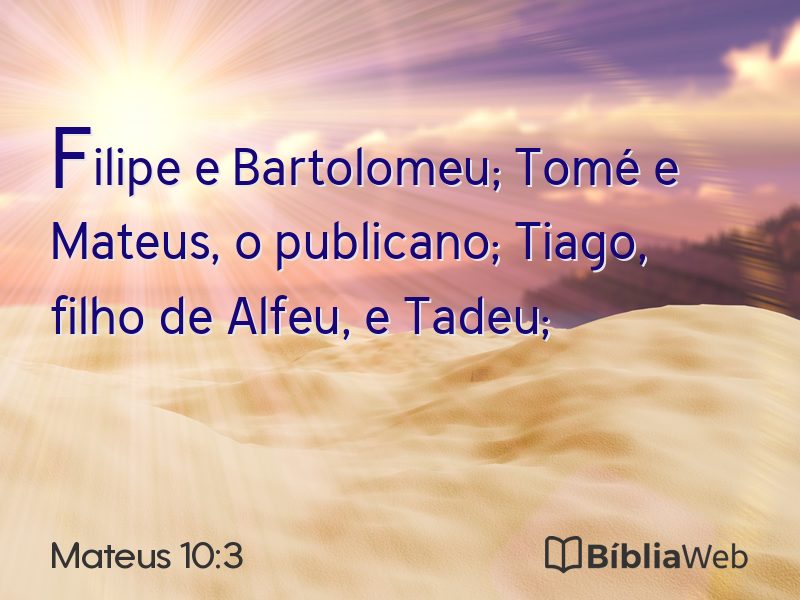Mateus 10:3 em imagem para compartilhar