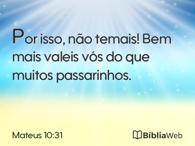 Mateus 10:31 em imagem para compartilhar