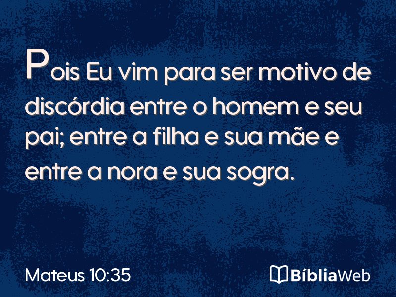 Mateus 10:35 em imagem para compartilhar
