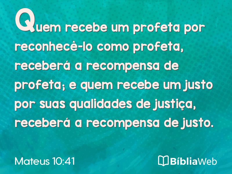 Mateus 10:41 em imagem para compartilhar