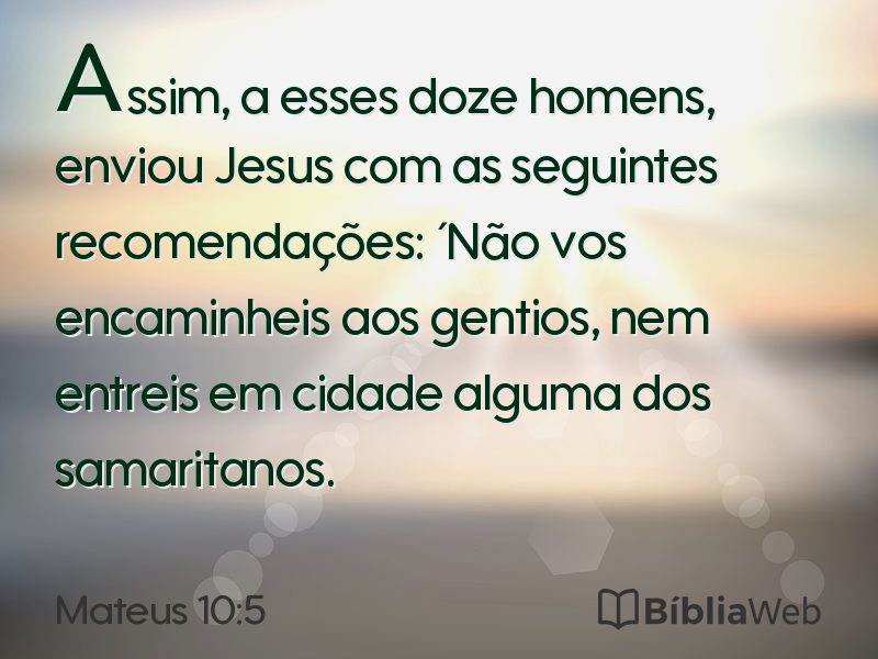 Mateus 10:5 em imagem para compartilhar