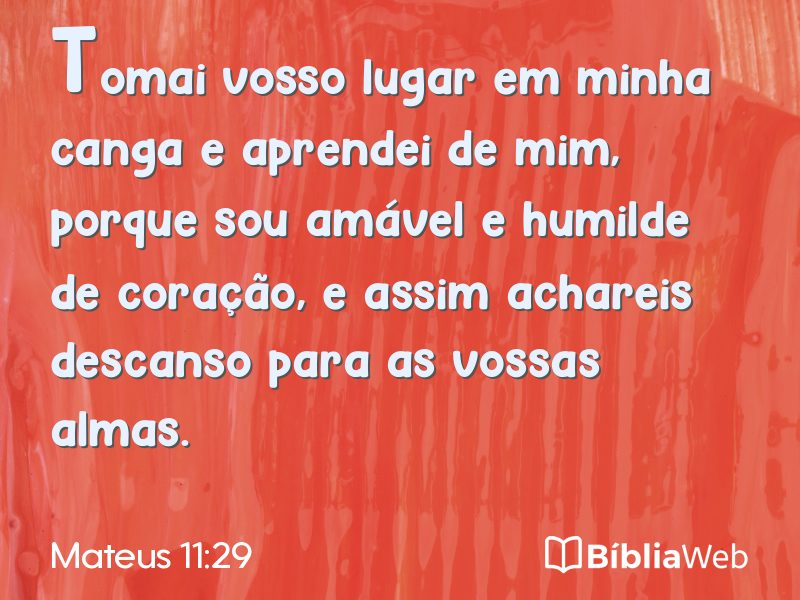 Mateus 11:29 em imagem para compartilhar