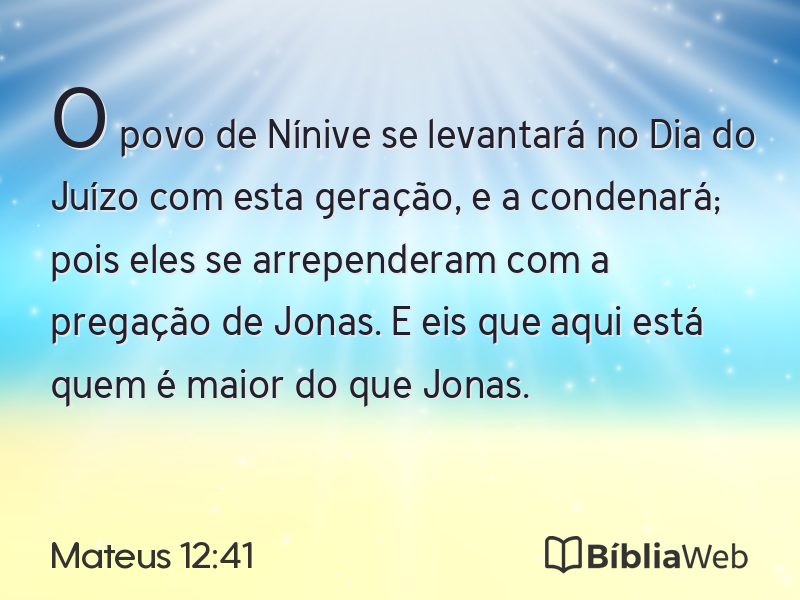 Mateus 12:41 em imagem para compartilhar