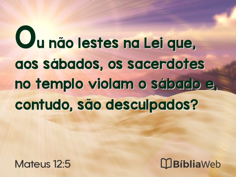 Mateus 12:5 em imagem para compartilhar