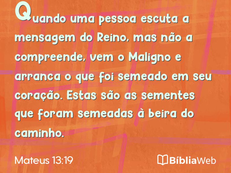 Mateus 13:19 em imagem para compartilhar