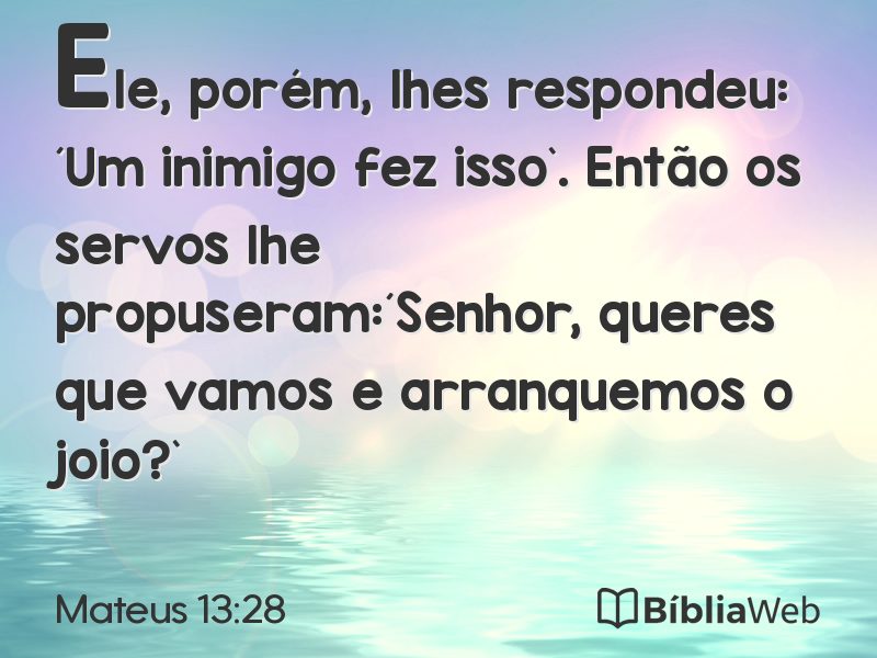 Mateus 13:28 em imagem para compartilhar