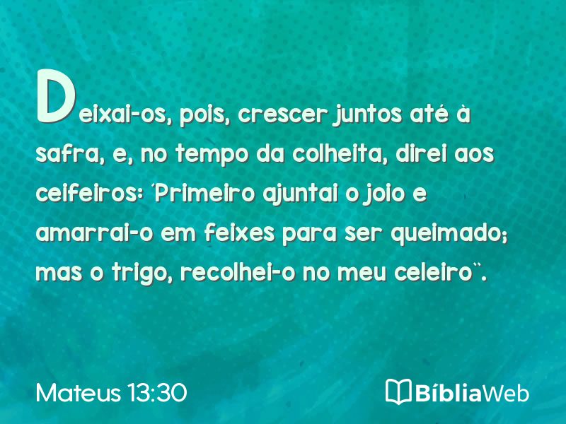 Mateus 13:30 em imagem para compartilhar