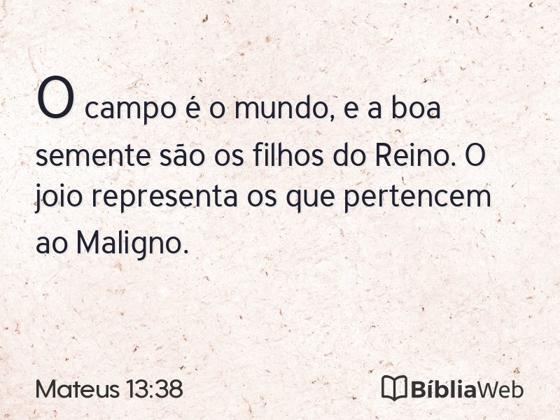 Mateus 13:38 em imagem para compartilhar