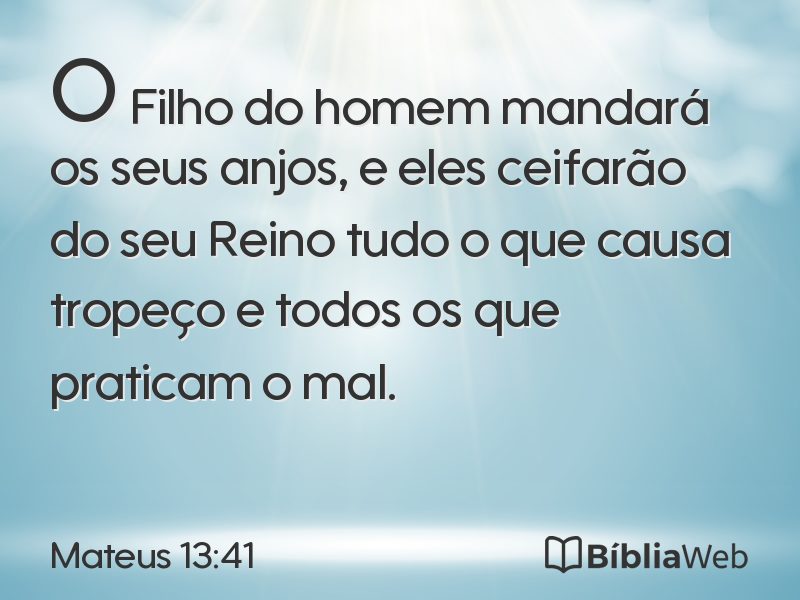 Mateus 13:41 em imagem para compartilhar