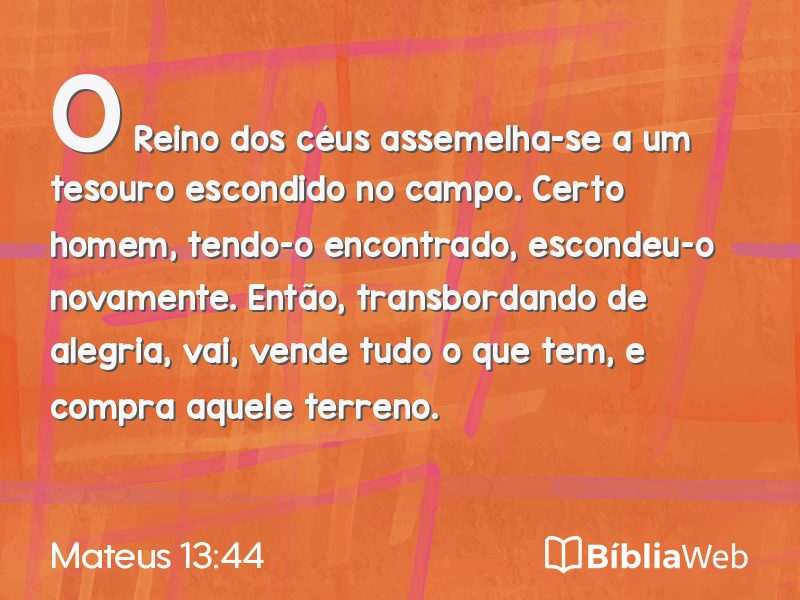 Mateus 13:44 em imagem para compartilhar