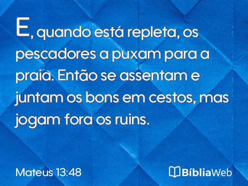 Mateus 13:48 em imagem para compartilhar