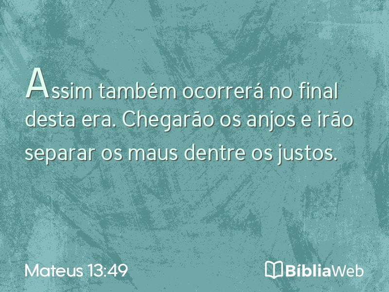 Mateus 13:49 em imagem para compartilhar
