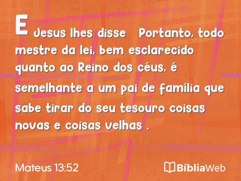 Mateus 13:52 em imagem para compartilhar