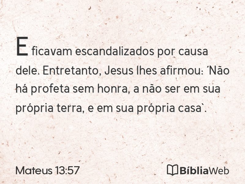 Mateus 13:57 em imagem para compartilhar