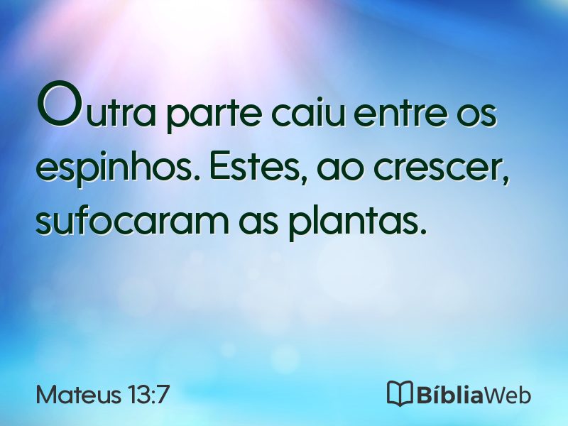 Mateus 13:7 em imagem para compartilhar