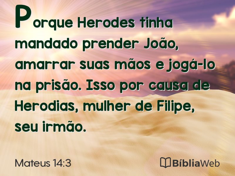 Mateus 14:3 em imagem para compartilhar