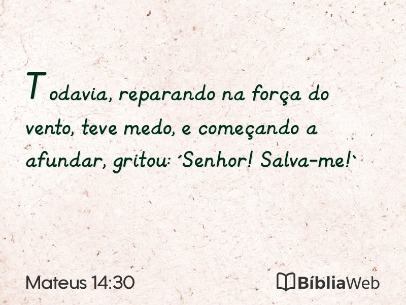 Mateus 14:30 em imagem para compartilhar