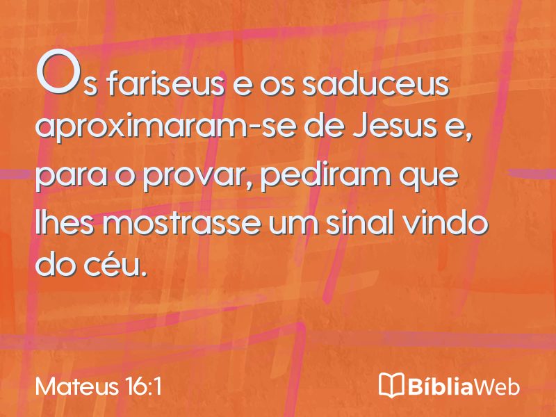 Mateus 16:1 em imagem para compartilhar
