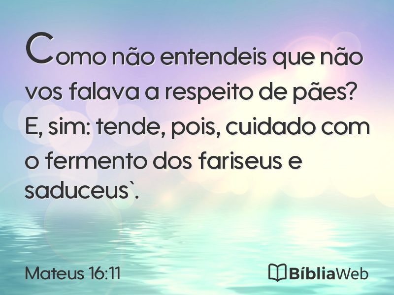 Mateus 16:11 em imagem para compartilhar