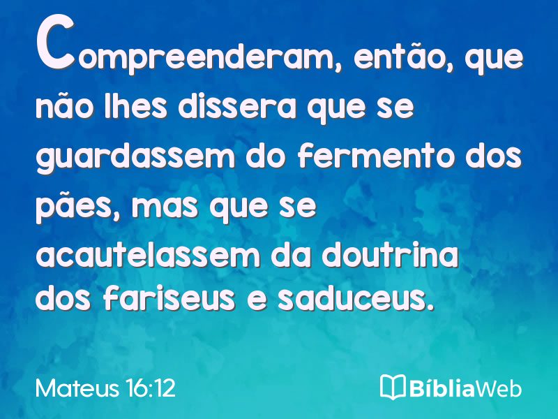 Mateus 16:12 em imagem para compartilhar