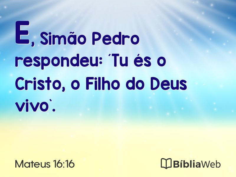 Mateus 16:16 em imagem para compartilhar