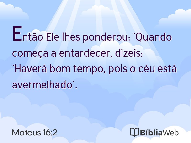 Mateus 16:2 em imagem para compartilhar