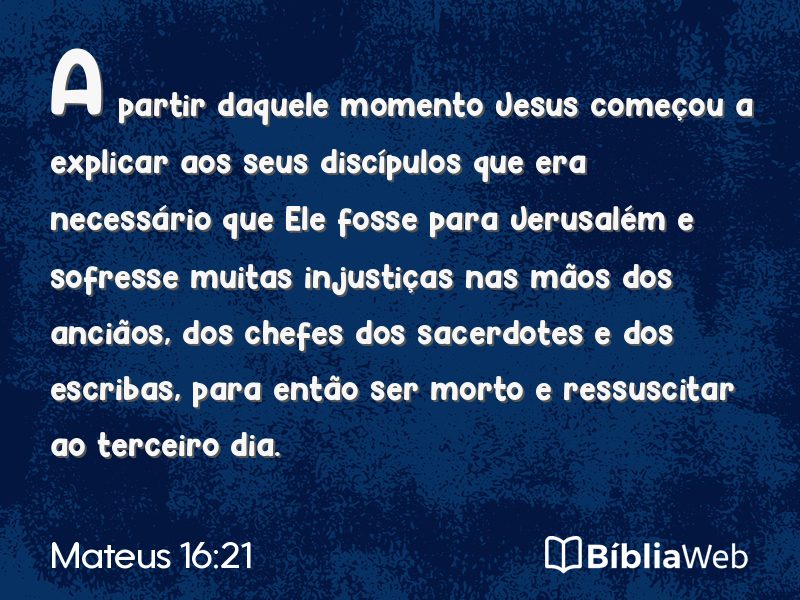 Mateus 16:21 em imagem para compartilhar