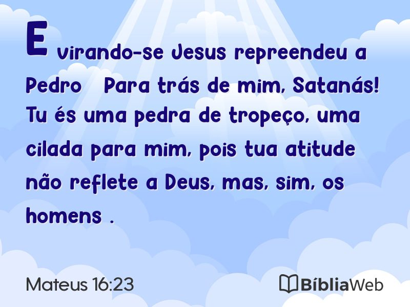 Mateus 16:23 em imagem para compartilhar