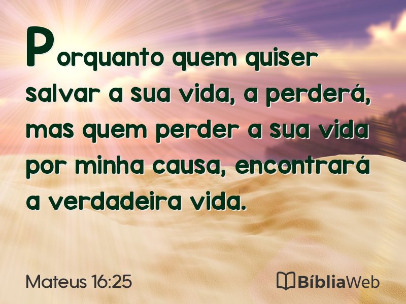 Mateus 16:25 em imagem para compartilhar