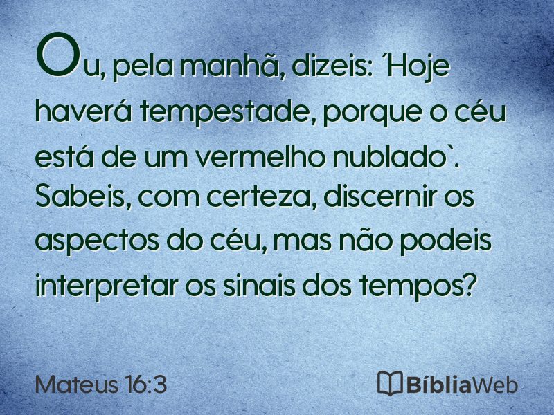 Mateus 16:3 em imagem para compartilhar