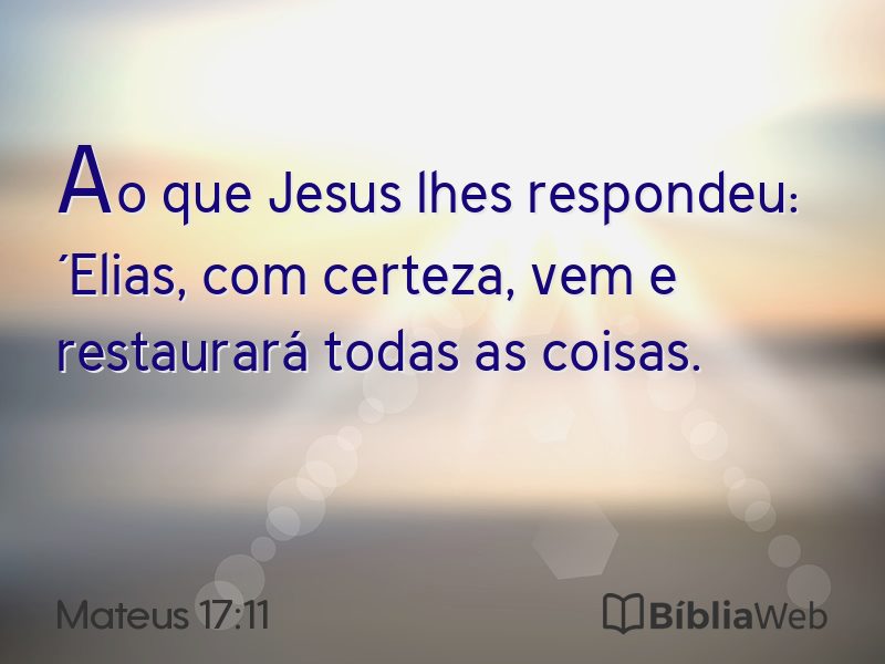 Mateus 17:11 em imagem para compartilhar