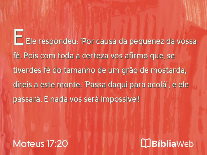 Mateus 17:20 em imagem para compartilhar