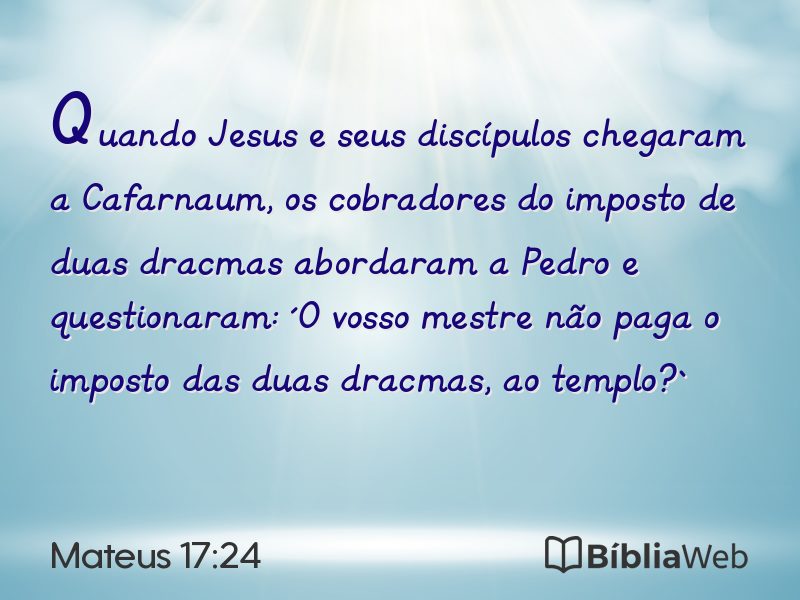Mateus 17:24 em imagem para compartilhar