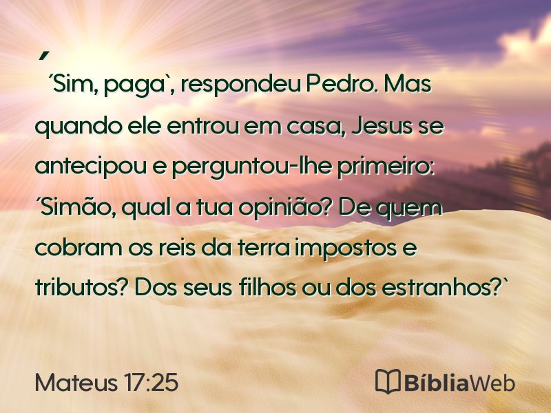 Mateus 17:25 em imagem para compartilhar
