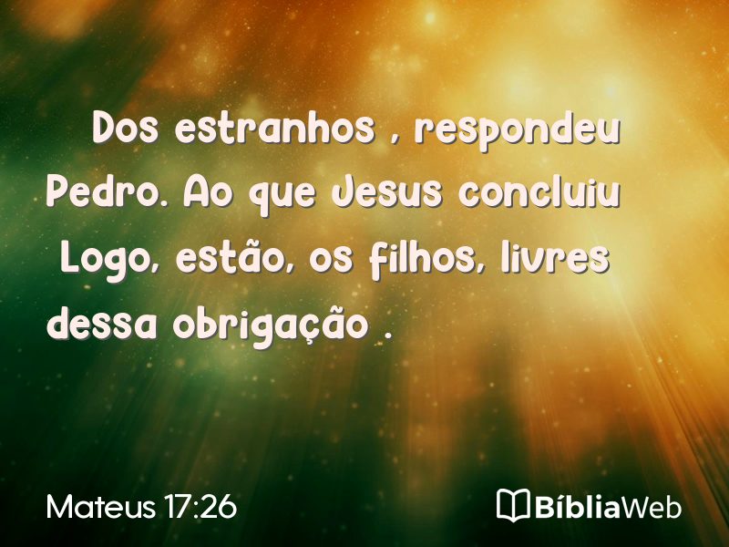 Mateus 17:26 em imagem para compartilhar