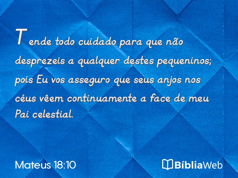 Mateus 18:10 em imagem para compartilhar