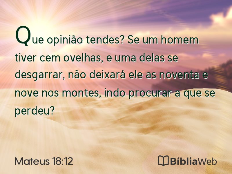 Mateus 18:12 em imagem para compartilhar