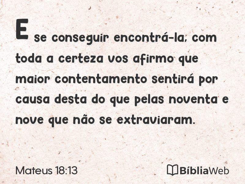 Mateus 18:13 em imagem para compartilhar