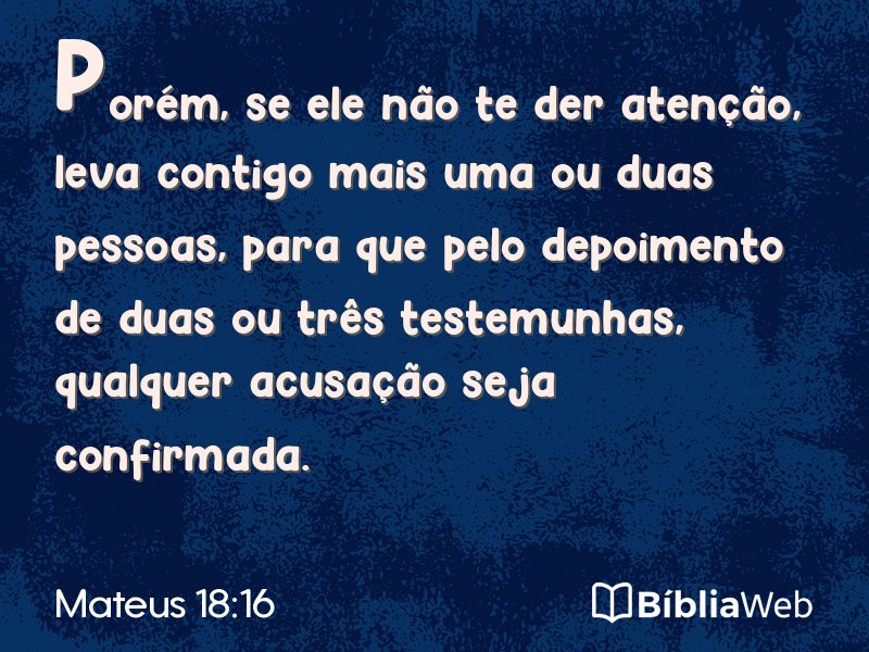 Mateus 18:16 em imagem para compartilhar