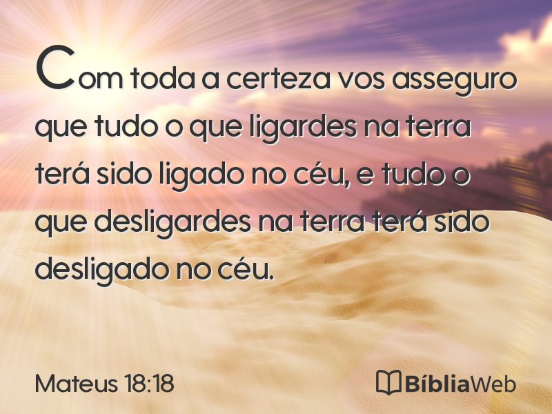 Mateus 18:18 em imagem para compartilhar