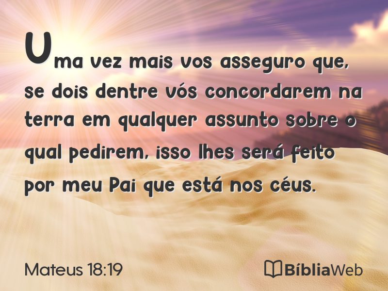 Mateus 18:19 em imagem para compartilhar