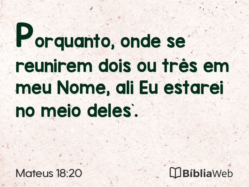 Mateus 18:20 em imagem para compartilhar