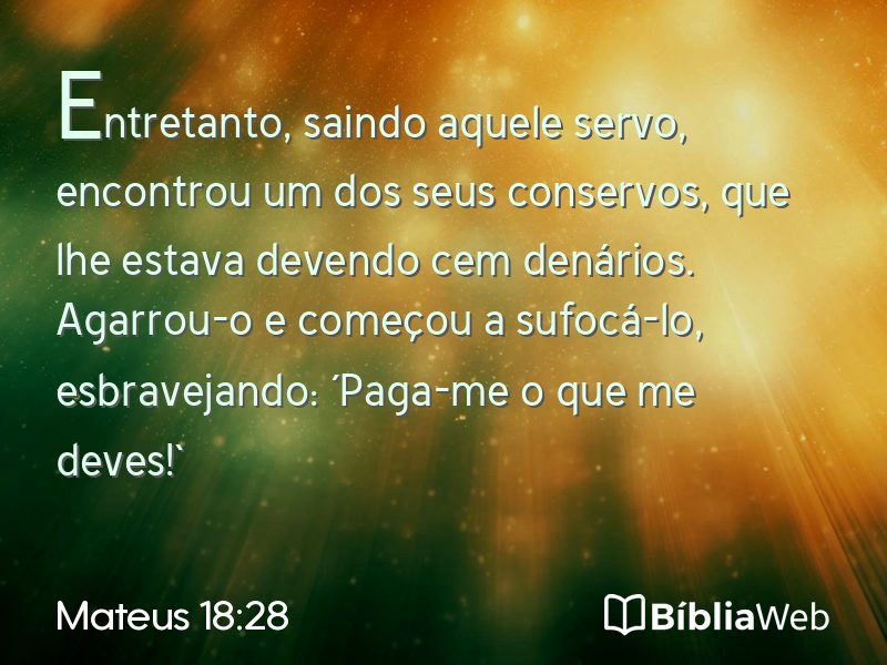 Mateus 18:28 em imagem para compartilhar