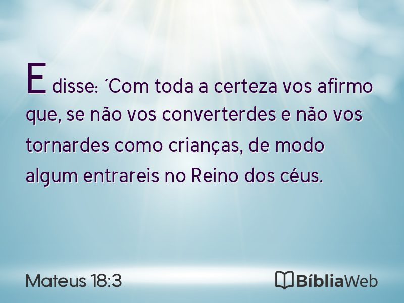 Mateus 18:3 em imagem para compartilhar