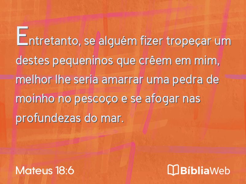 Mateus 18:6 em imagem para compartilhar