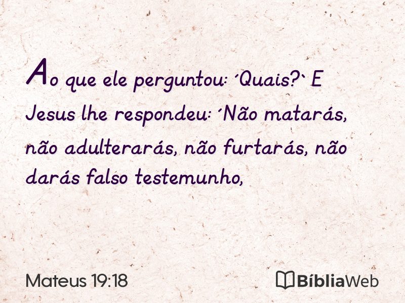 Mateus 19:18 em imagem para compartilhar