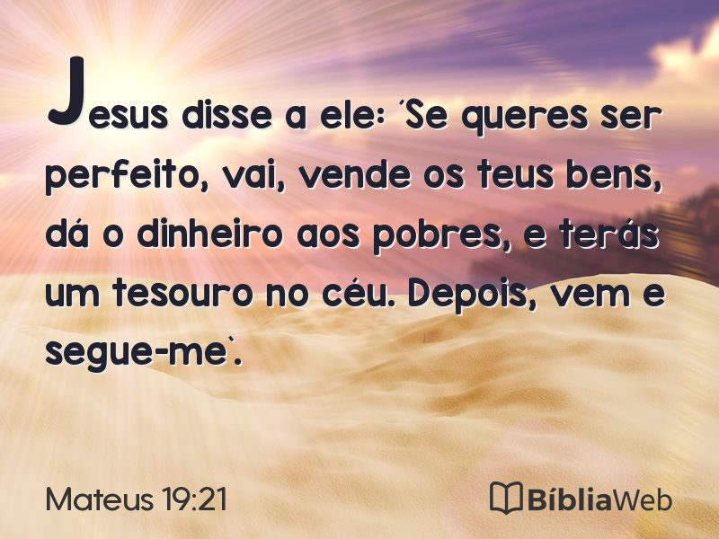 Mateus 19:21 em imagem para compartilhar