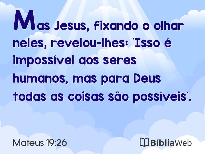 Mateus 19:26 em imagem para compartilhar