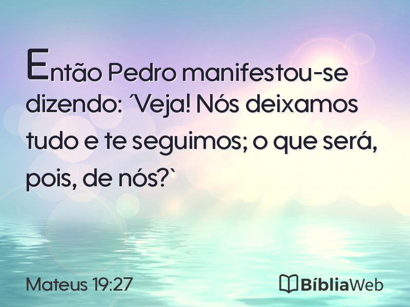 Mateus 19:27 em imagem para compartilhar