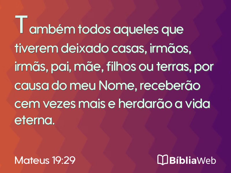 Mateus 19:29 em imagem para compartilhar